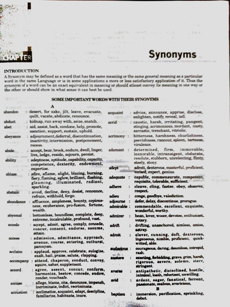 Synonyms and Antonyms | PDF