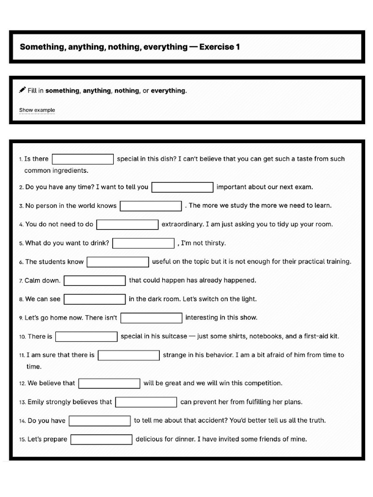 Something Anything Exercise | PDF