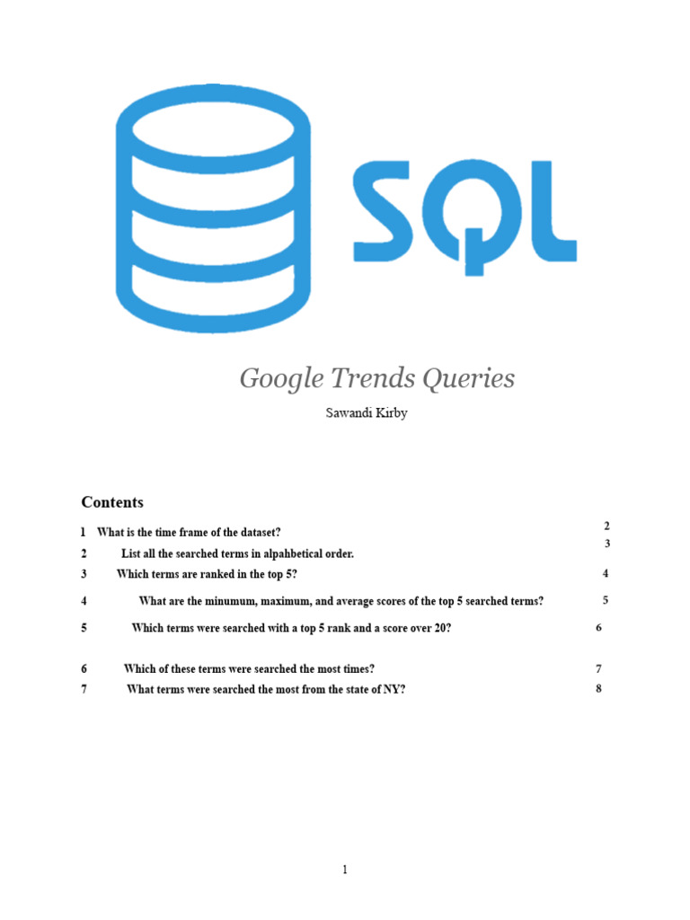 Data BigQuery Public Data - Google - Trends | PDF | Information ...
