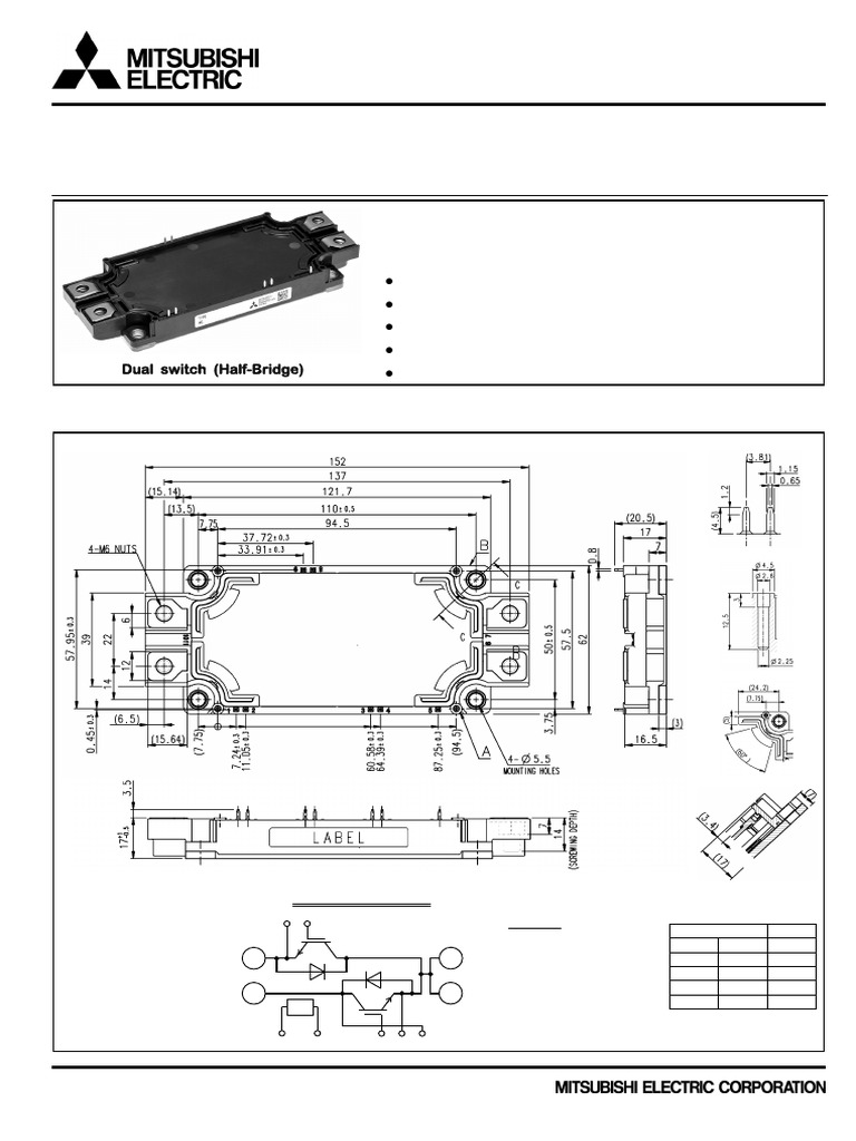 IGBT Module CM225DX-24S1 Specifications | PDF | Power Inverter | Diode