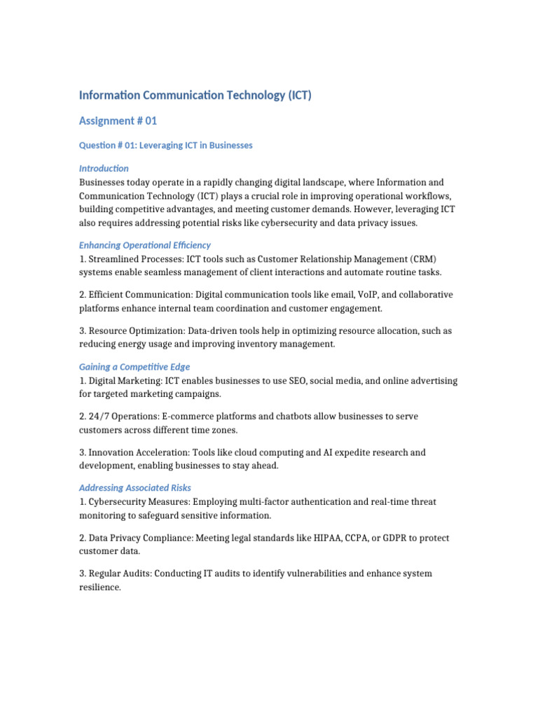 Leveraging ICT for Business Success | PDF | Information And ...