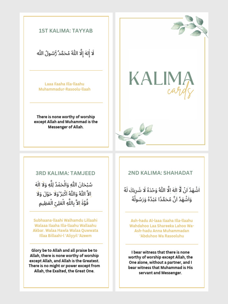 Kalim A Flashcards Leafy | PDF | Islamic Belief And Doctrine ...