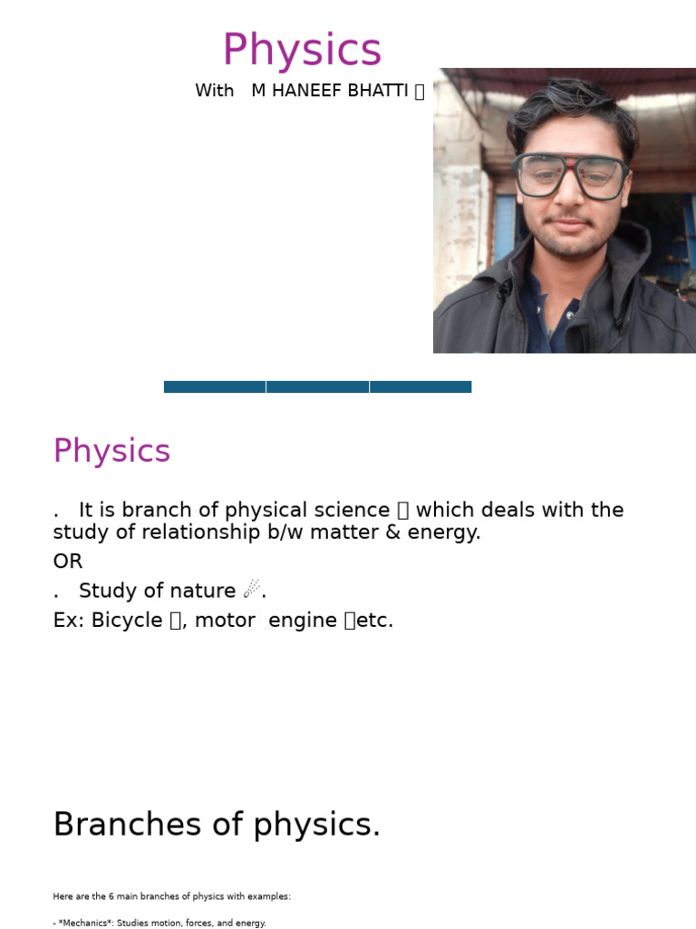 Overview Of Physics Branches And Concepts Pdf