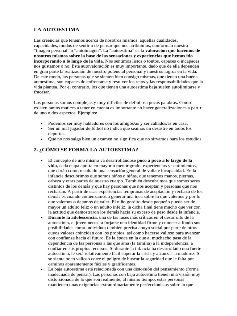 Mejora tu autoestima: claves y consejos | PDF | Autoestima | Comportamiento