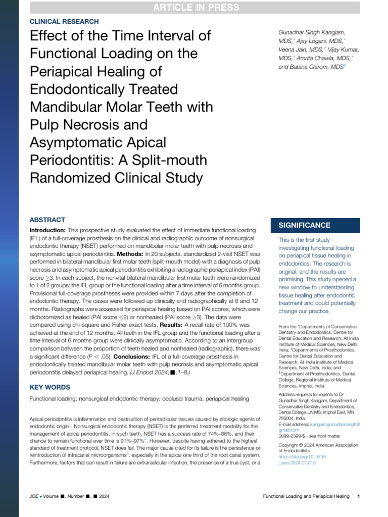 Clinical Research | PDF | Dental Anatomy | Human Tooth