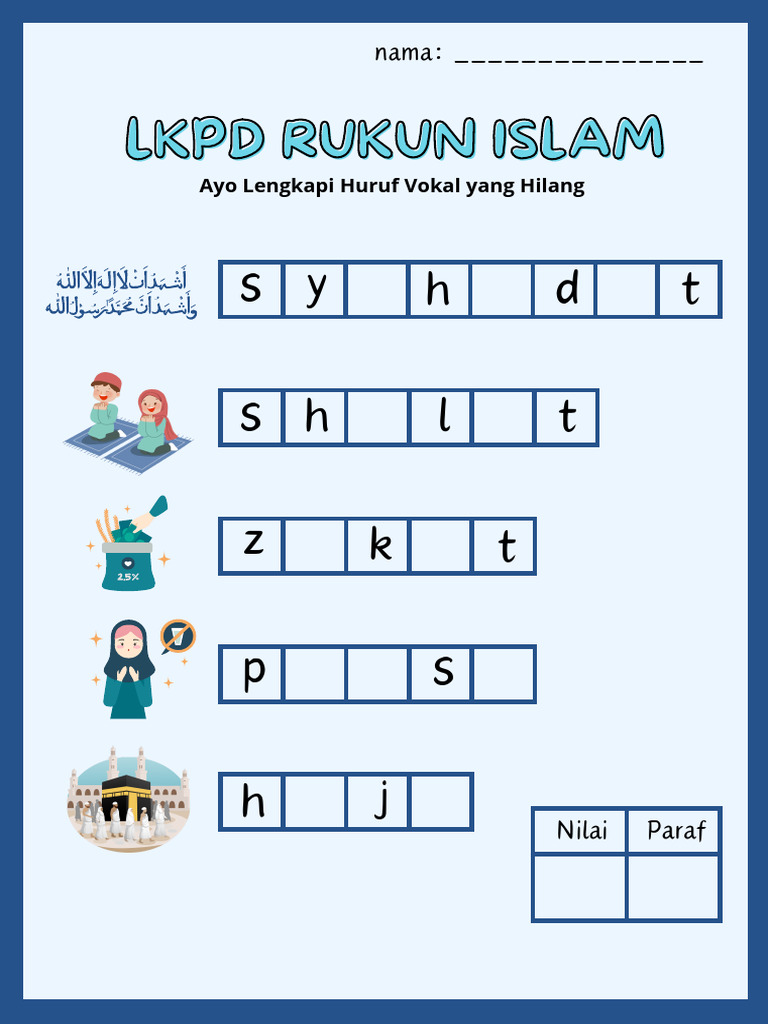 LKPD Pendidikan Agama Islam Tema Rukun Islam | PDF