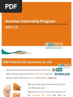 Summer Internship Program - IDBI Federal