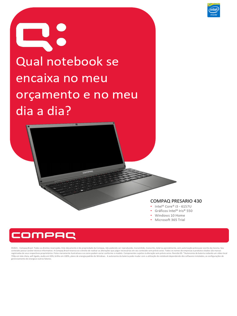 FT Compaq Presario 430 | PDF | Notebook | HDMI