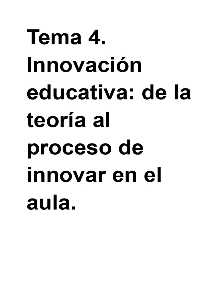 Innovación Educativa en el Aula | PDF | Evaluación | Innovación