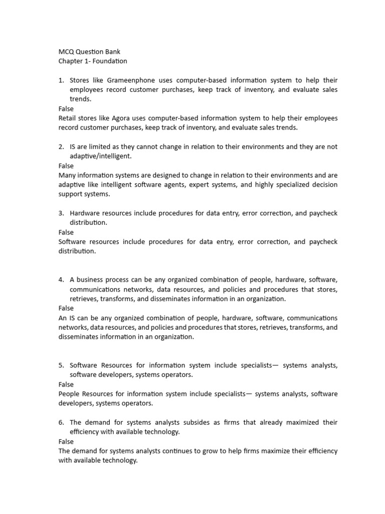 Chapter 1: Information Systems Foundations | PDF | Information System ...