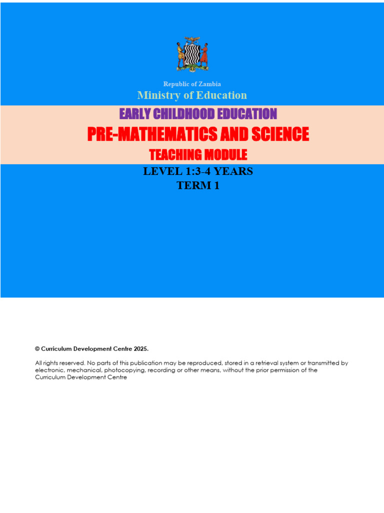 Pre-Mathematics & Science Module for Ages 3-4 | PDF | Learning ...