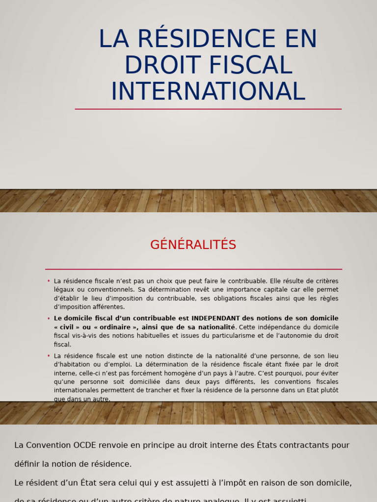 Présentation1 Les Non Résidents | PDF | Impôts | Impôt sur le revenu