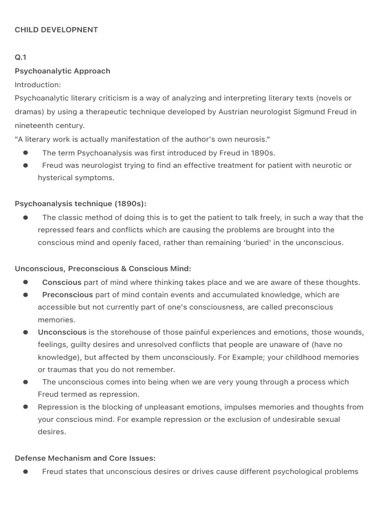 CHILD DEVELOPMENT by Faizan | PDF | Behaviorism | Unconscious Mind