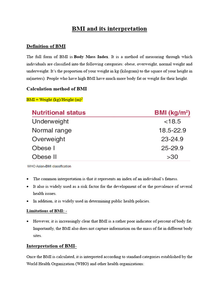 Understanding BMI and Waist-Hip Ratio | PDF | Body Mass Index | Obesity