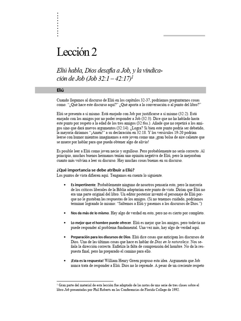 Eliú y la respuesta de Dios en Job | PDF | Libro de trabajo | Sufrimiento