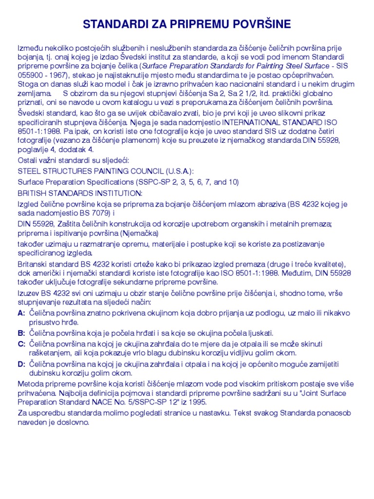 Standardi Za Pripremu Povrsine | PDF