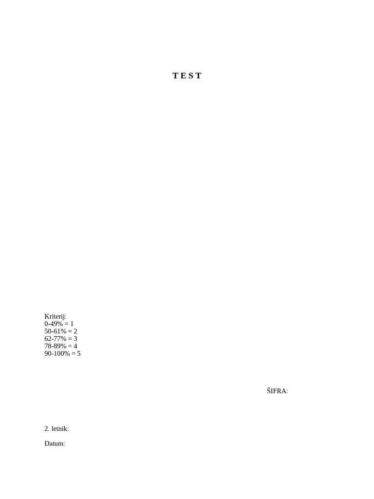 Test 1 - A Skupina | PDF