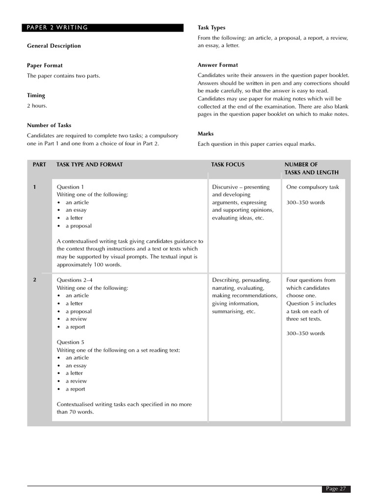 Writing Paper Task Types Overview | PDF | Essays | Books
