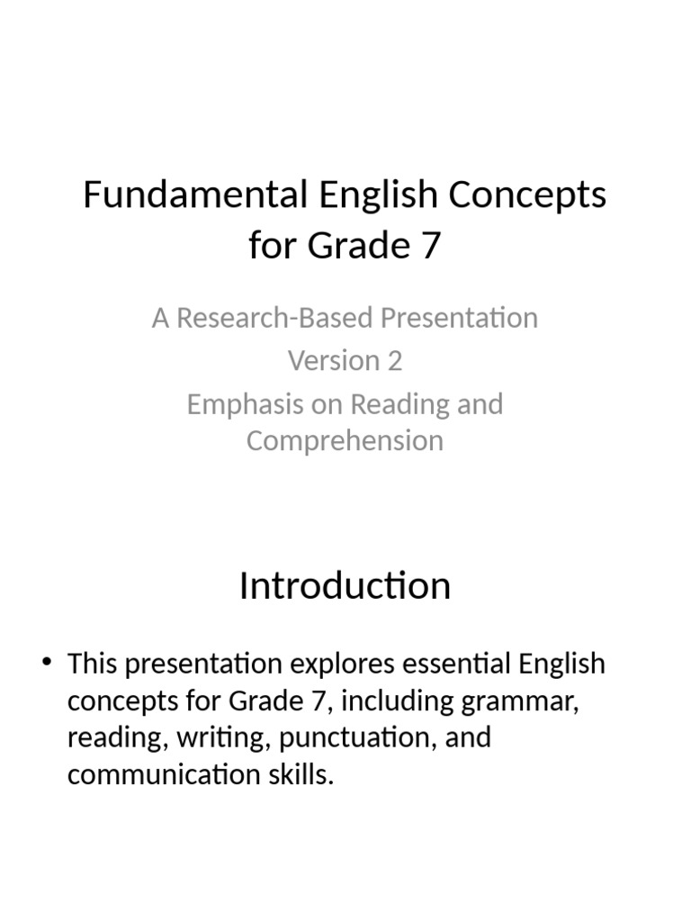 Grade 7 English Presentation Version 2 | PDF