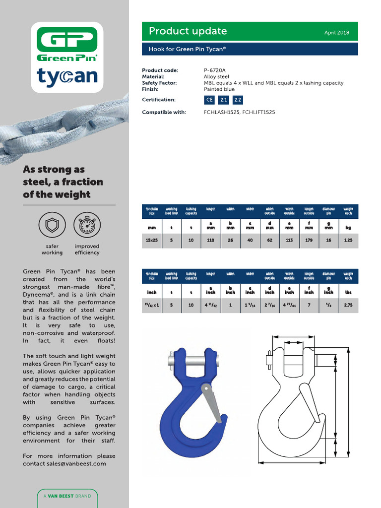 Product Update - Hook For Green Pin Tycan® - EN | PDF