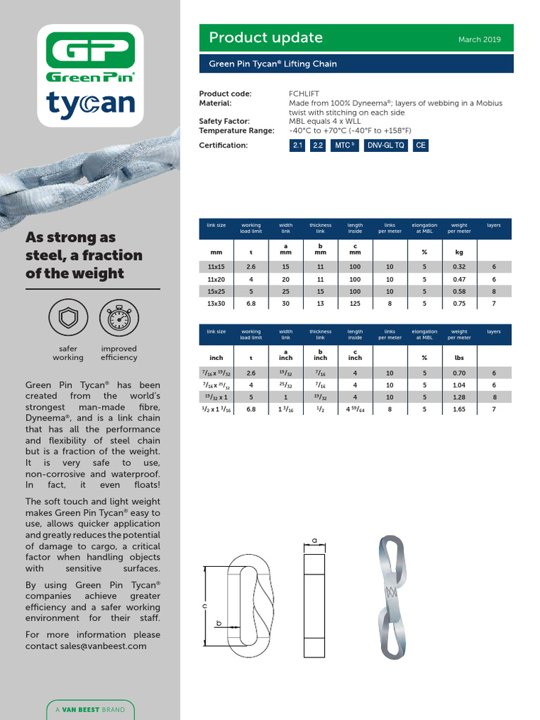 Product Update - Green Pin Tycan® Lifting Chain - EN | PDF | Building ...