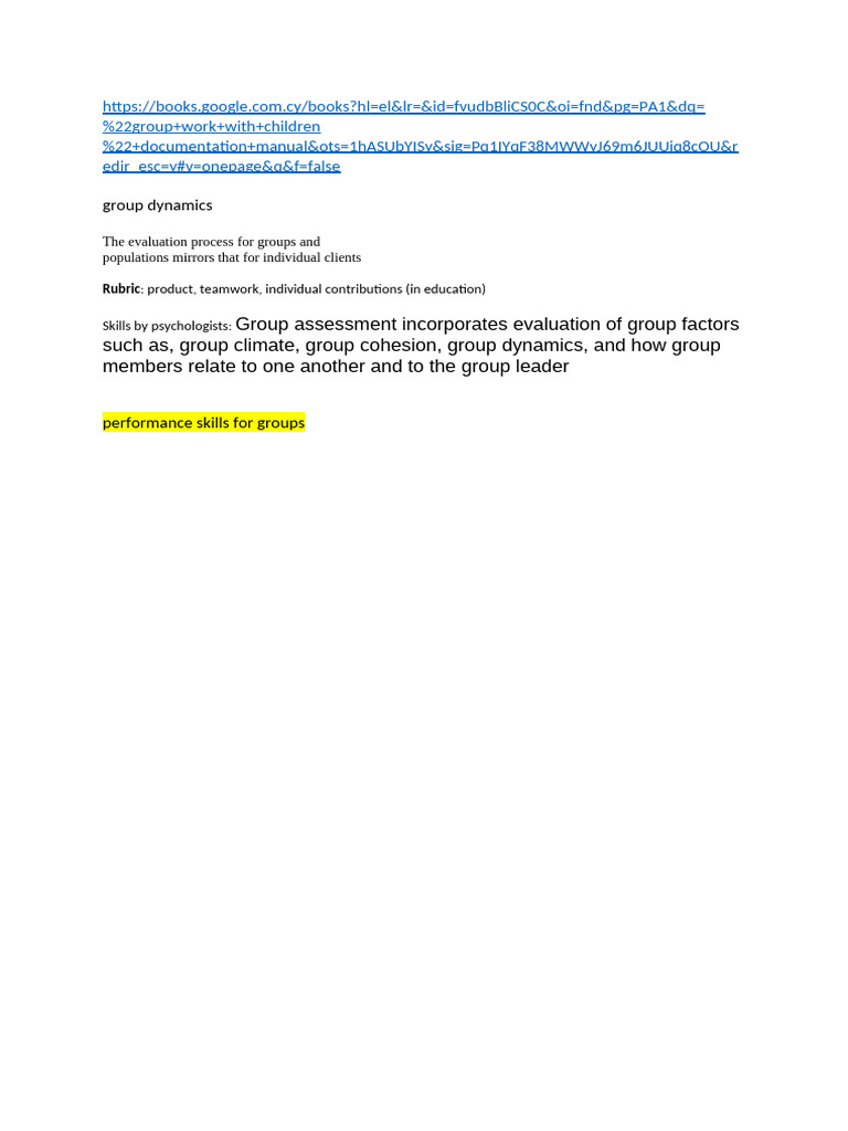 Group Assessment in Occupational Therapy | PDF