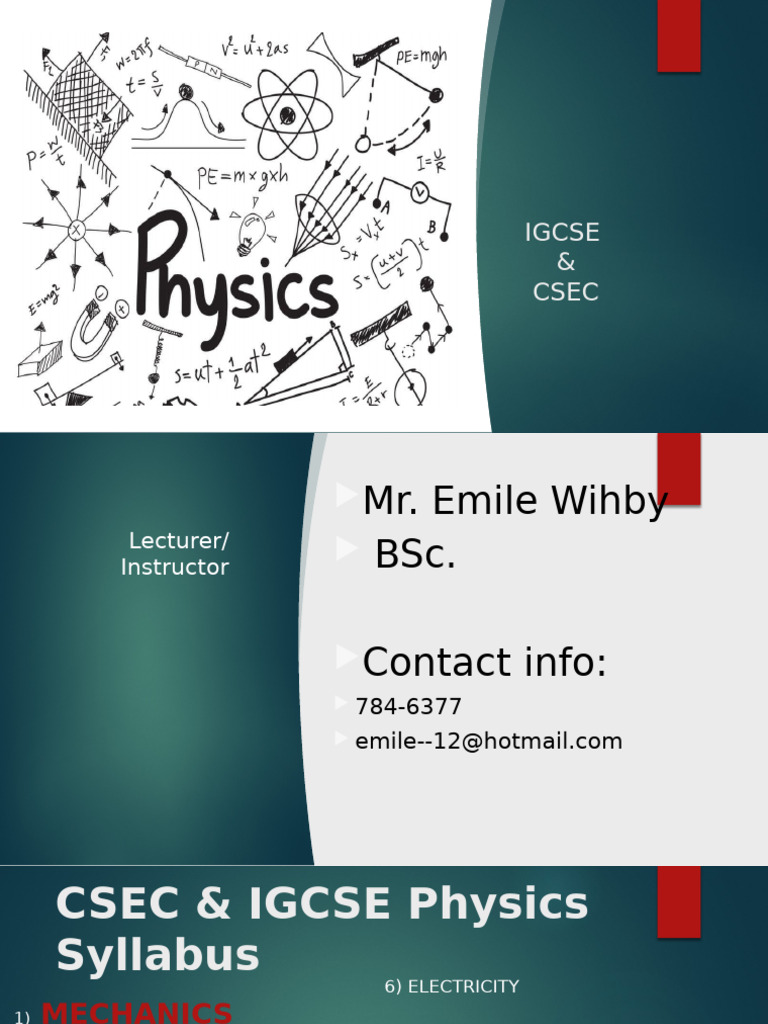 CSEC & IGCSE Physics: Mechanics Overview | PDF | Buoyancy | Pressure