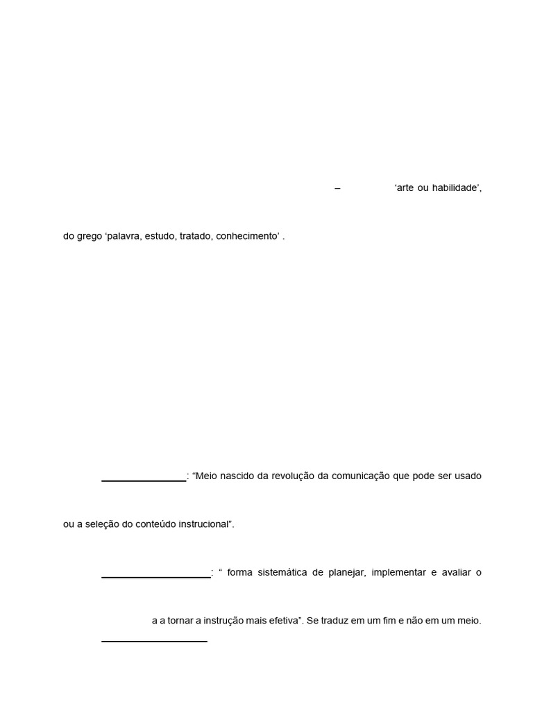 Tecnologia Educacional - UNIDADE I - Textos 1, 2 e 3 | PDF ...
