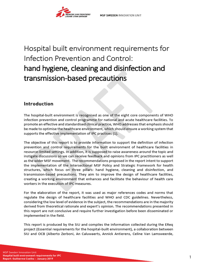 IPC Requirements for Hospital Design | PDF | Hand Washing | Hygiene