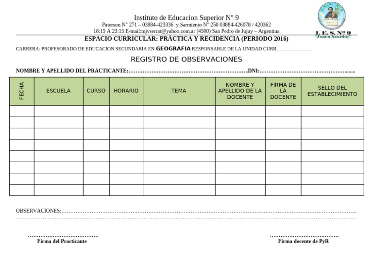 Registro de Observaciones | PDF