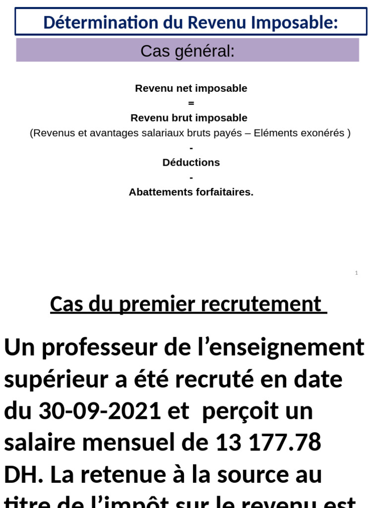 Calcul du Revenu Imposable et IR 2021 | PDF | Impôt sur le revenu ...