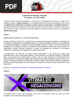 Proposta de Redação - Caminhos para Combater o Negacionismo Científico ...