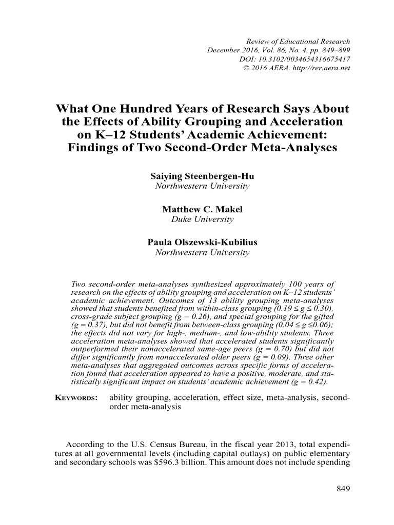 GT Review of Ed Research Meta Analysis | PDF | Meta Analysis | Effect Size