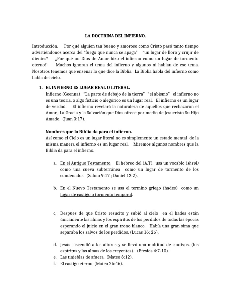 La Verdad sobre el Infierno según la Biblia | PDF | Infierno | Pecado
