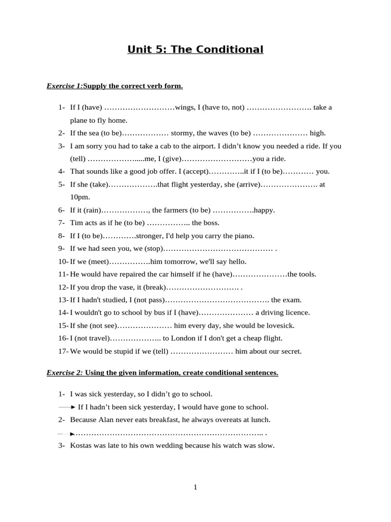 Conditional and Passive Voice Exercises | PDF