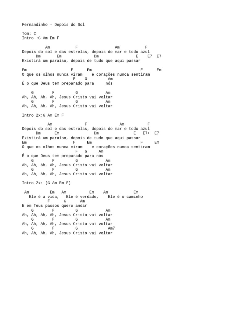 Letra da Música 