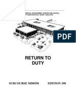 US Army Medical Course MD0550-100 - Return To Duty