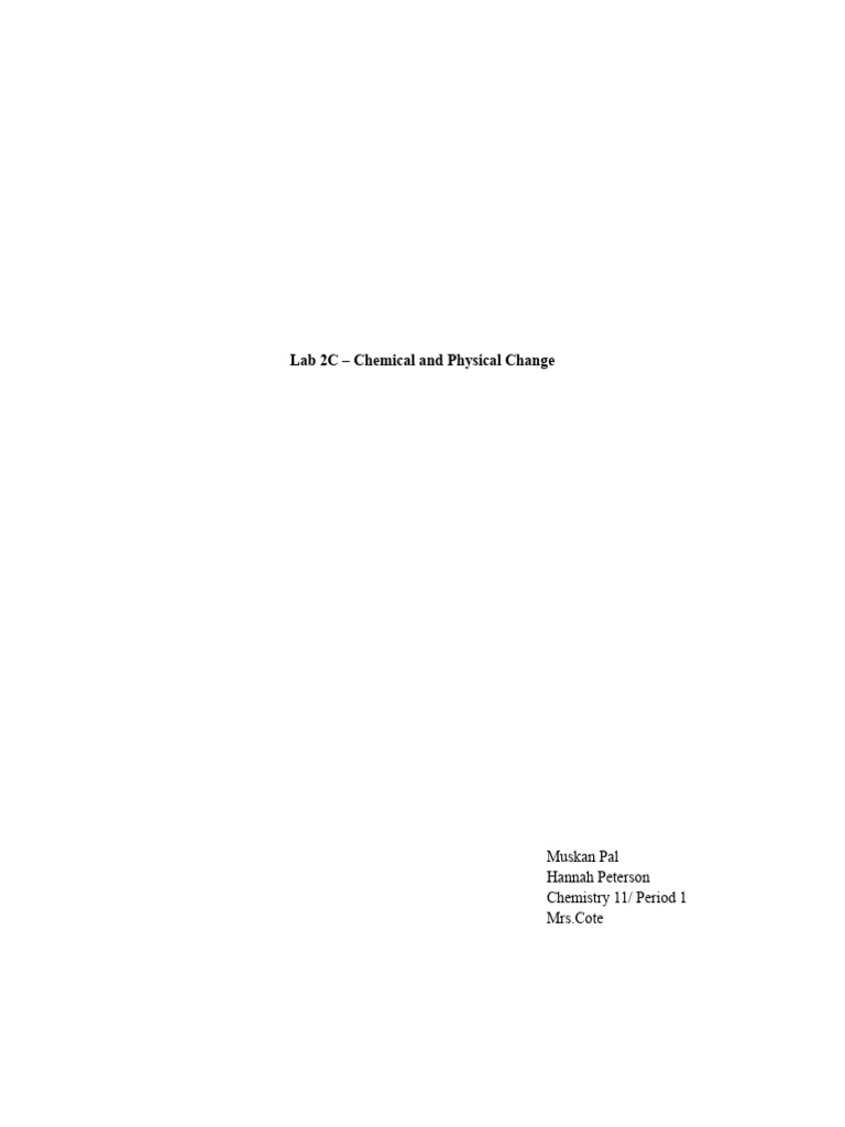 Formal Lab 2C - Chemistry | PDF | Chemistry | Molecules