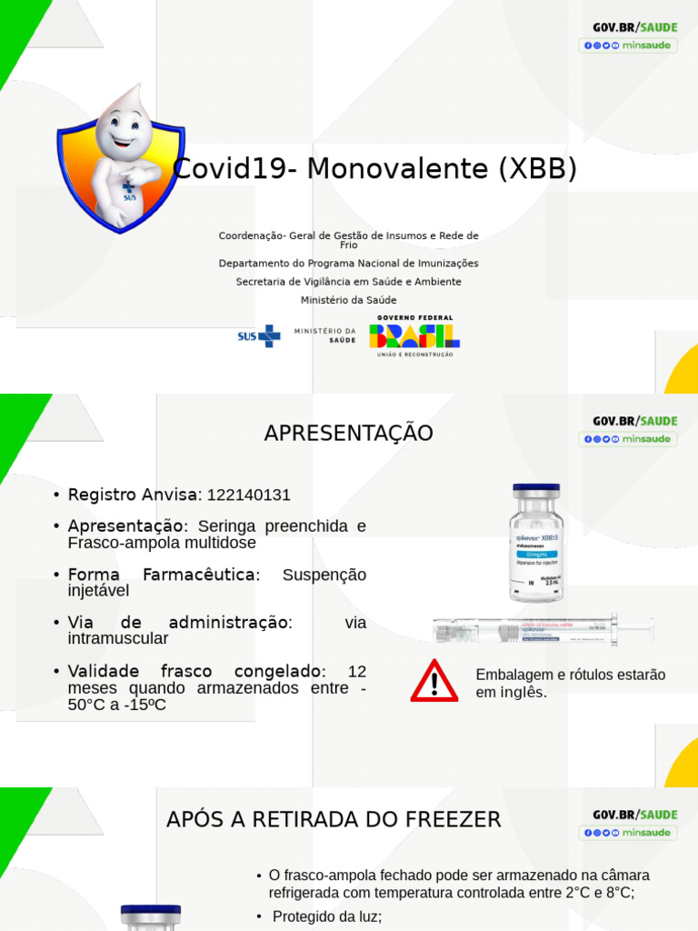 Vacina Covid19 Monovalente XBB: Armazenamento e Uso | PDF