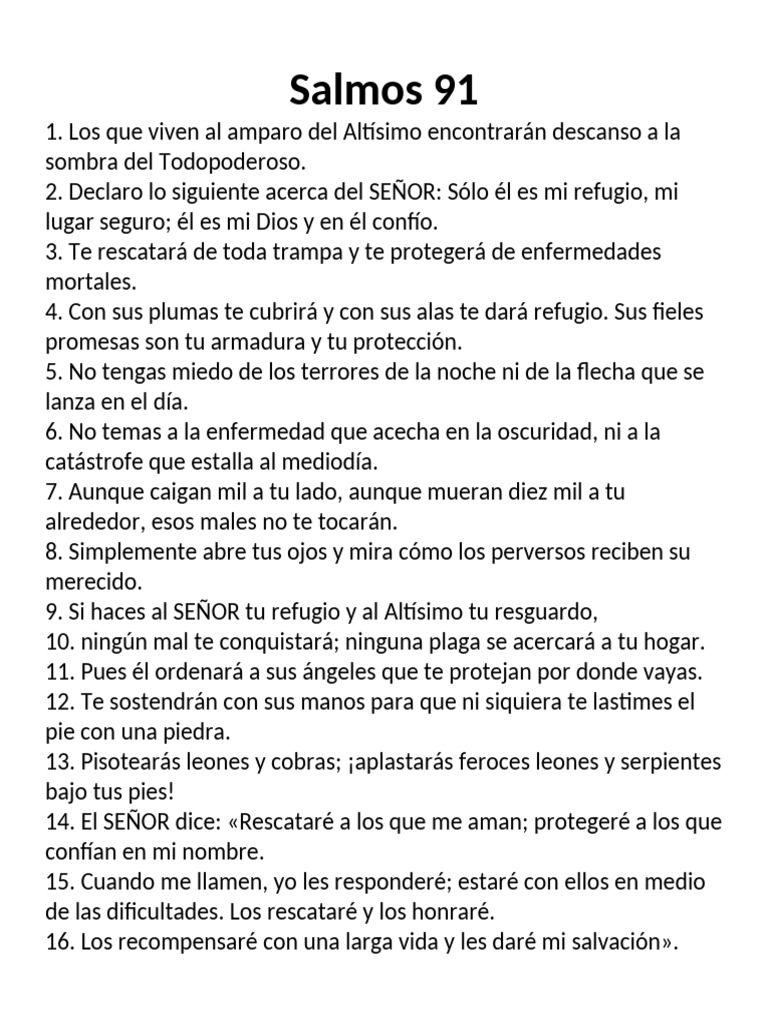 Salmos 91: Protección y Confianza en Dios | PDF