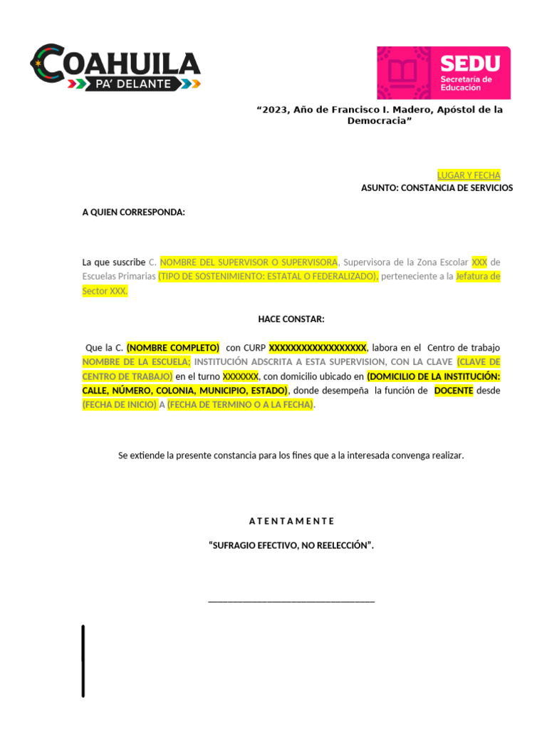 EJEMPLO DE CONSTANCIA | PDF