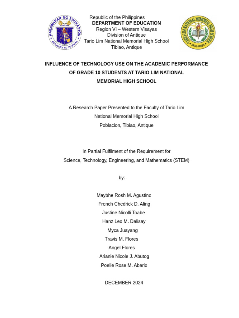 Technology's Impact on Grade 10 Performance | PDF | Learning | Statistics