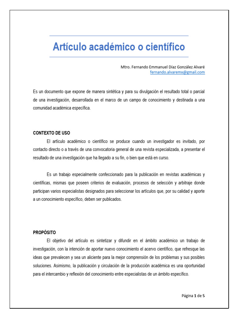 Guía para Artículos Académicos | PDF | Conocimiento | Science