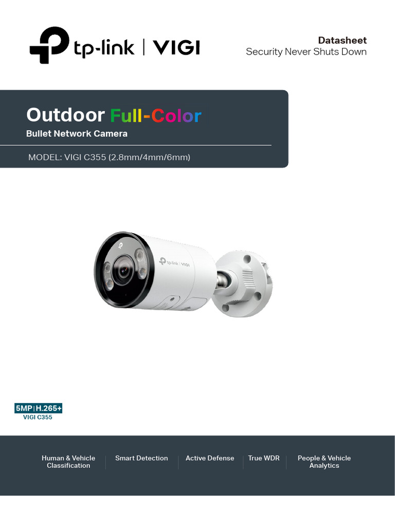 TP-Link VIGI C355 Camera Overview | PDF | Camera | Shutter (Photography)