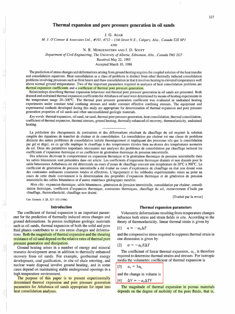 Thermal Expansion in Oil Sands Analysis | PDF | Thermal Expansion ...