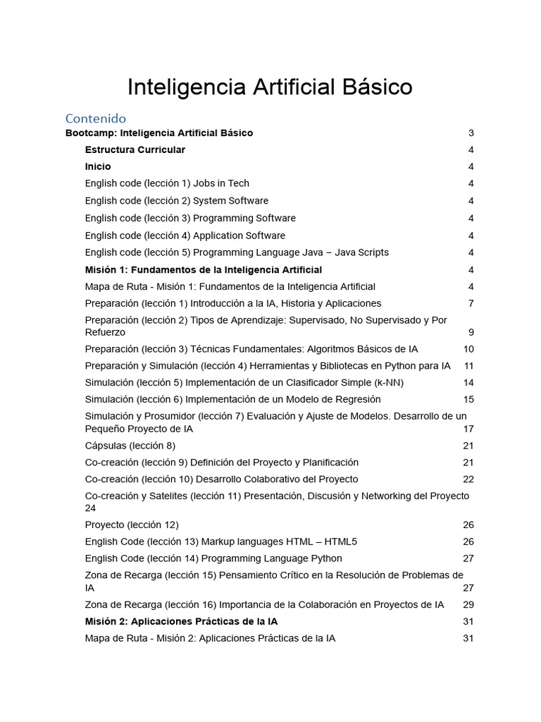 Bootcamp de Fundamentos en IA | PDF | Inteligencia artificial ...