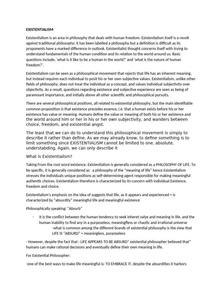 Understanding Existentialism Philosophy | PDF | Existentialism | Existence