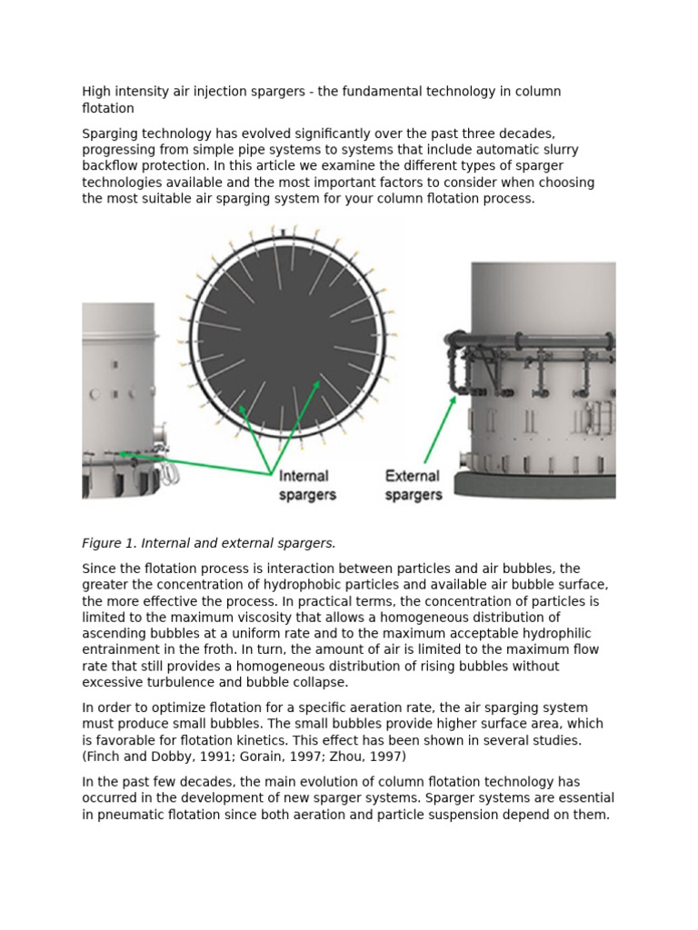 High-Intensity Air Sparging in Flotation | PDF | Gases | Applied And ...