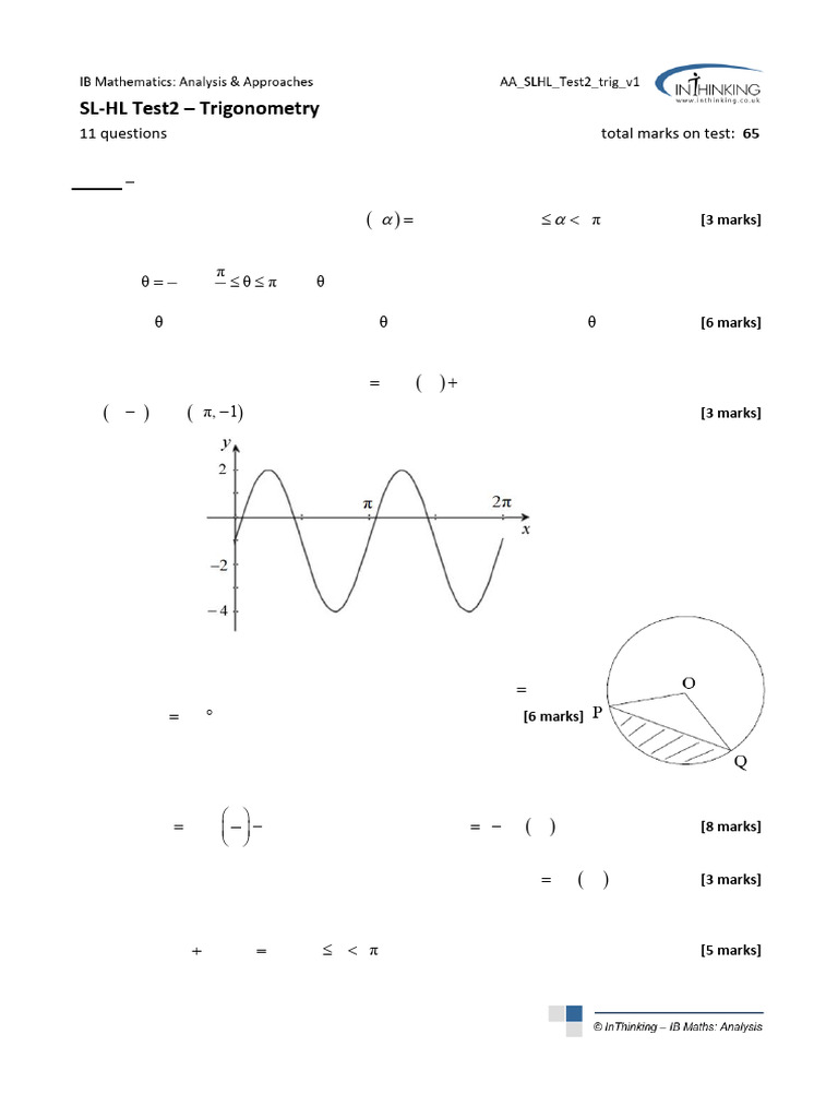 Math Test Questions and Solutions | PDF | Circle | Area