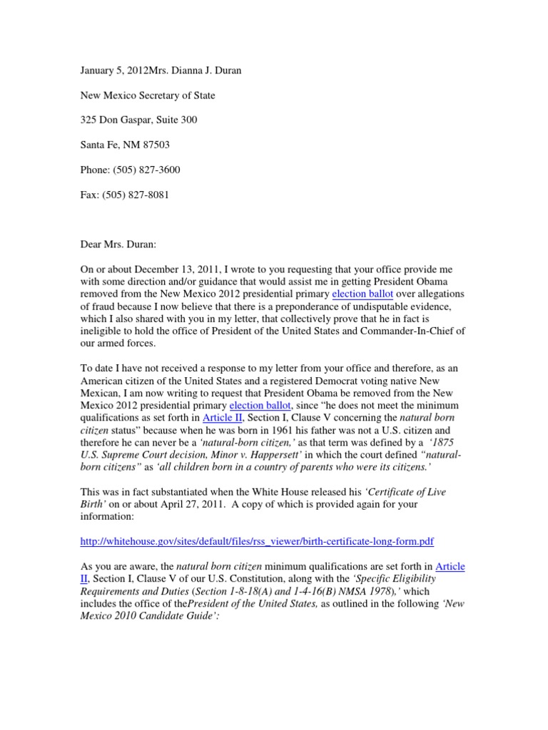 NM - Anonymous - 2012-01-05 - Letter To NM SOS Re Primary Ballot ...